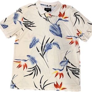Brixton Floral Polo Shirt L - Stylish and Classic